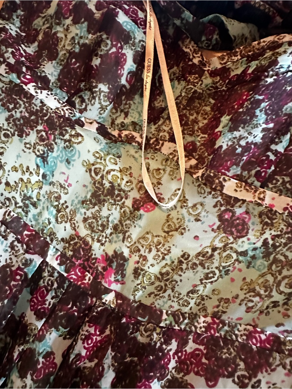 Guess Floral Maxi Dress in Teal, Purple, Black, White nwot formal ombré - Picture 10 of 10